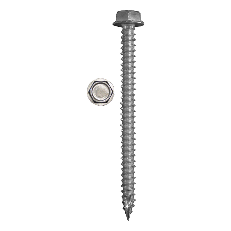 Part Number 16988 5/16" X 3" Hex Washer Head, Coarse Thread, Type 17 Point, 302 Stainless Steel Solar Mounting Screws 20/PK Wgt = 1.06 Lbs