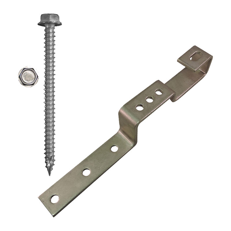 Part Number 17607 180° Non-Adjustable Stone Coated Steel Roof Hook, Kit with 5/16" X 3" Screws 1/PK Wgt = 1.63 Lbs